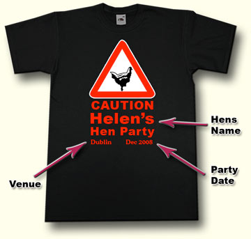 caution Hen Party T shirt