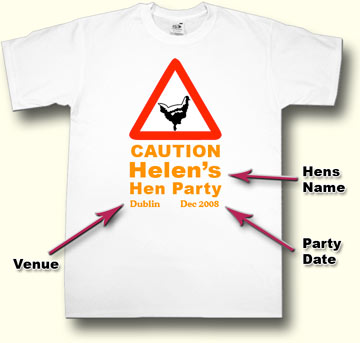 caution Hen Party T shirt
