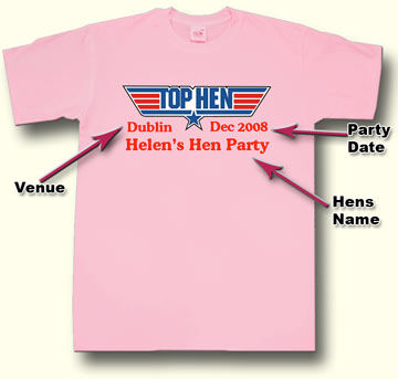tophen Hen Party T shirt