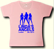 angels Hen Party t shirt in Pink