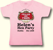 Fellas Are Twats Hen Party t shirt in Pink
