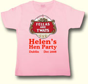 Fellas Are Twats Hen Party t shirt in Pink