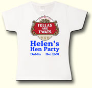 Fellas Are Twats Hen Party t shirt in white