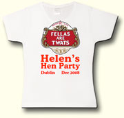 Fellas Are Twats Hen Party t shirt in white