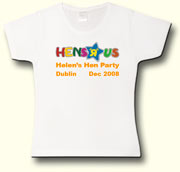 Hens R us Hen Party t shirt in white