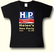 HP Saucy Hen Party t shirt in black