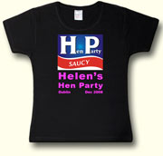 HP Saucy Hen Party t shirt in black