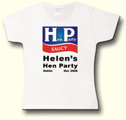 HP Saucy Hen Party t shirt in white
