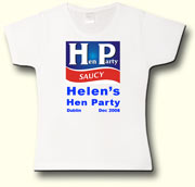 HP Saucy Hen Party t shirt in white