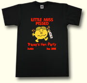 Little Miss Pissed hens party t shirt