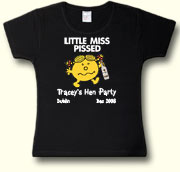 Little Miss Pissed Hen Party t shirt in black