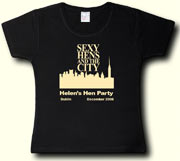 Sexy Hens and the City t shirt in black