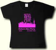 Sexy Hens and the City t shirt in black