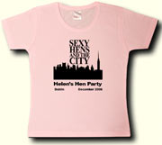 Sexy Hens and the City t shirt in Pink