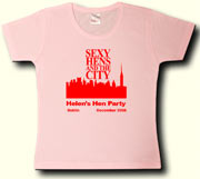 Sexy Hens and the City t shirt in Natural Cream