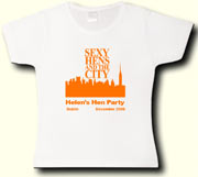 Sexy Hens and the City t shirt in white
