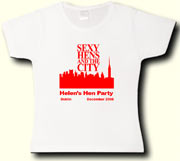 Sexy Hens and the City t shirt in white