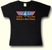 Top Hen Party t shirt in black