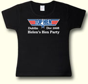 Top Hen Party t shirt in black