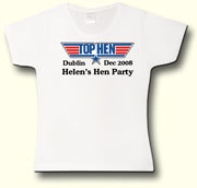 Top Hen Party t shirt in white