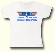 Top Hen Party t shirt in white